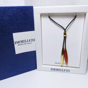 Fascinating MORELLATO Chalcedony & Gold Plate Lariat Style Necklace NWT / Box